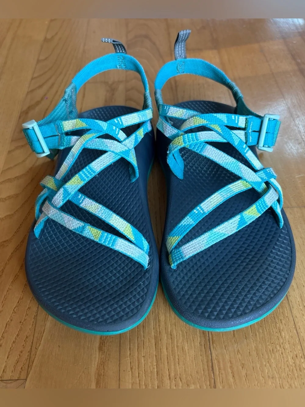 Chaco Kids ZX/1 Ecotread sandals Geometric Teal Green Youth Size 3